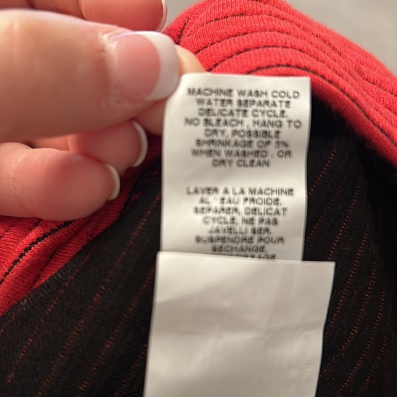 🆕Red KAREN KANE DRESS w/Black Side Panels, Accents & Pin Stripes & Back Zipper. - Picture 9 of 12